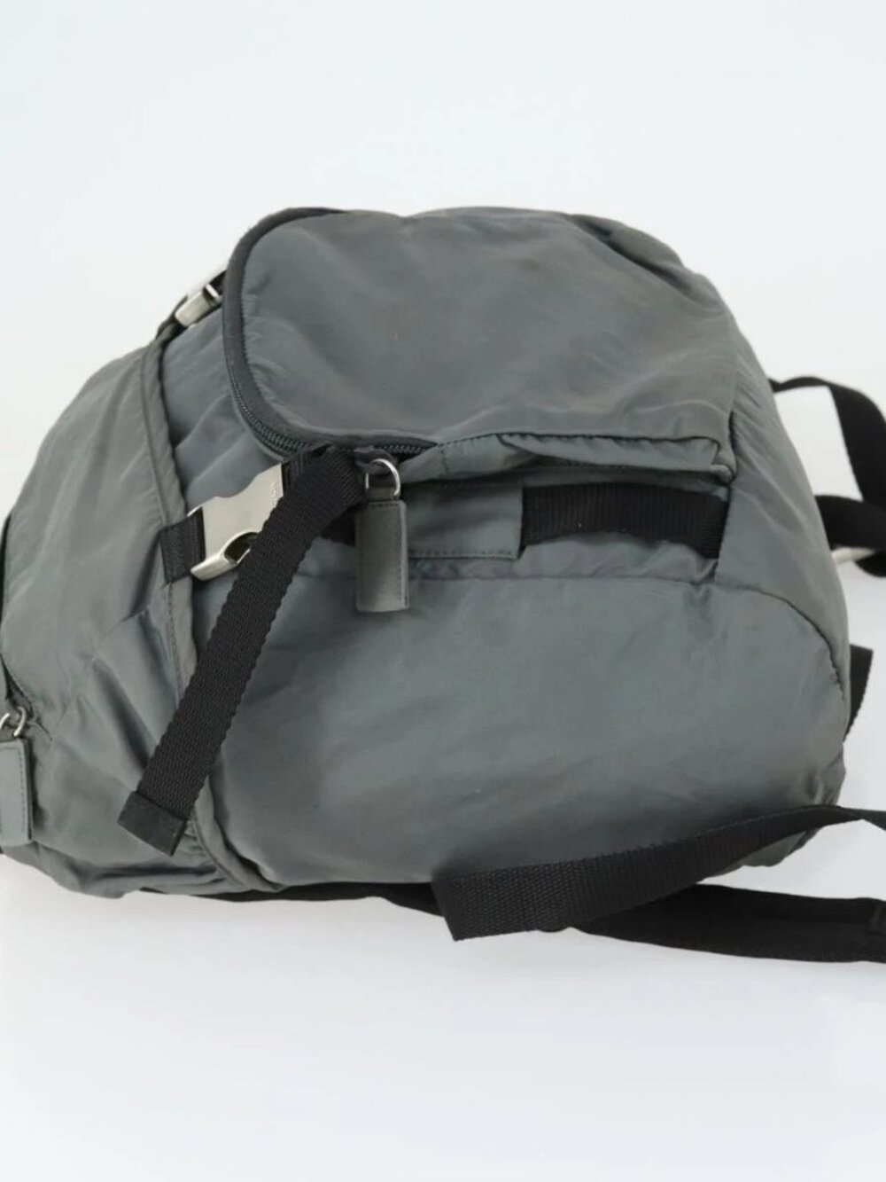 PRADA Backpack Nylon Gray Silver Auth BA10134 - Picture 4 of 15